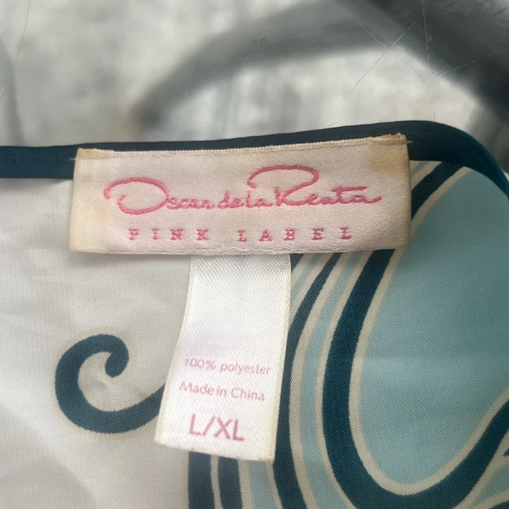 Oscar Del Le Renta Floral Satin Kimono Robe